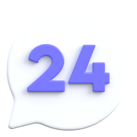 24 Hours Chat  3D Icon