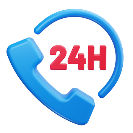 24 Hours Communication  3D Icon