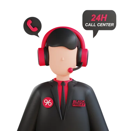 24 hours customer service  3D Icon