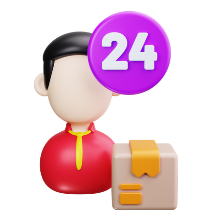 24 Hours Customer Service  3D Icon