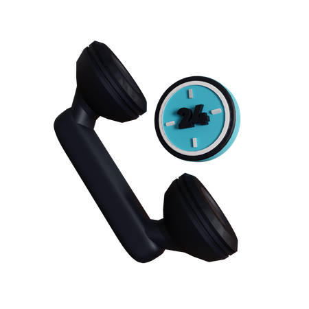 24 Hours Customer Service  3D Icon