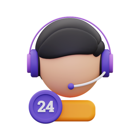 24 hours customer service  3D Icon