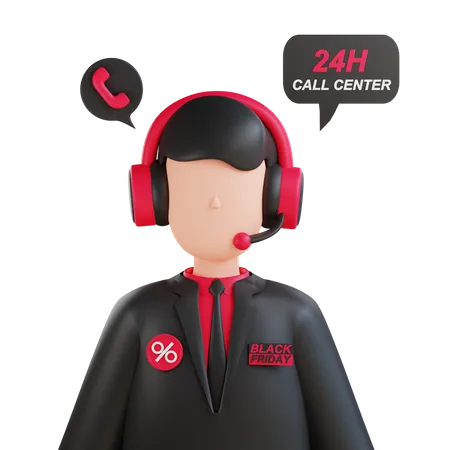 24 hours customer service 3D Icon