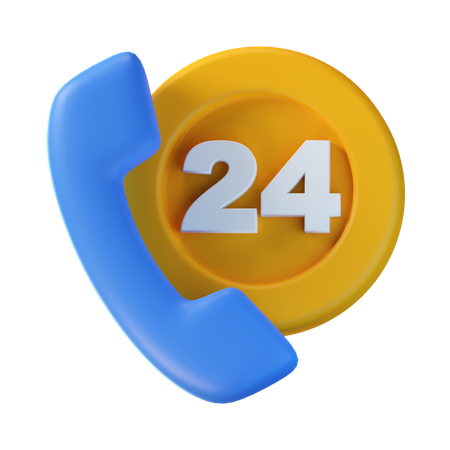 24 Hours Customer Service 3D Icon