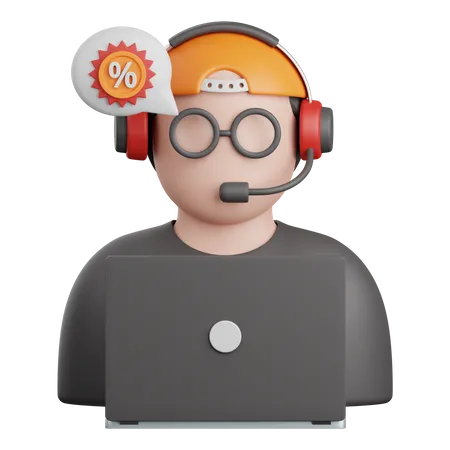 24 Hours Customer Service  3D Icon