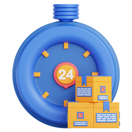 24 Hours Delivery  3D Icon