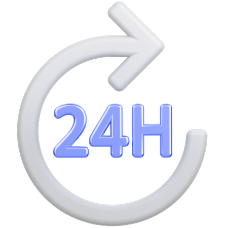 24 Hours Delivery  3D Icon