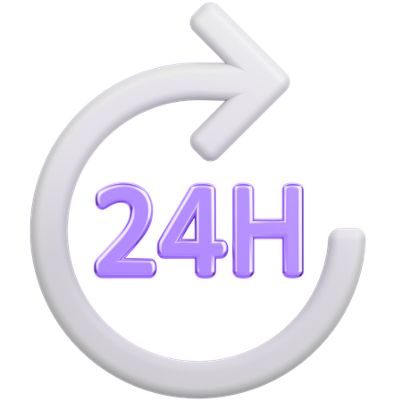 24 Hours Delivery  3D Icon