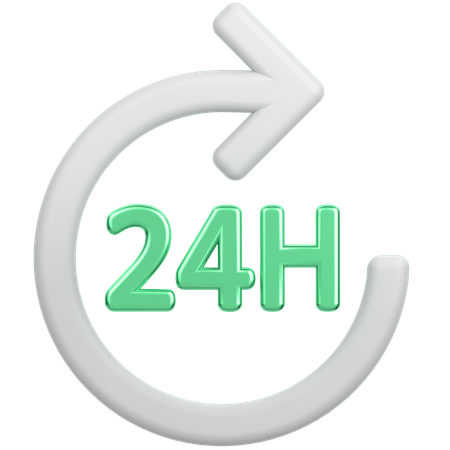 24 Hours Delivery  3D Icon