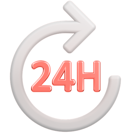 24 Hours Delivery  3D Icon
