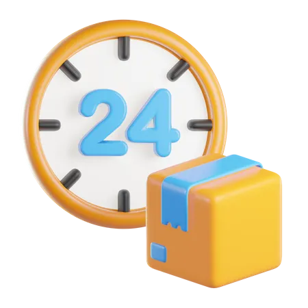 24 Hours Delivery 3D Icon