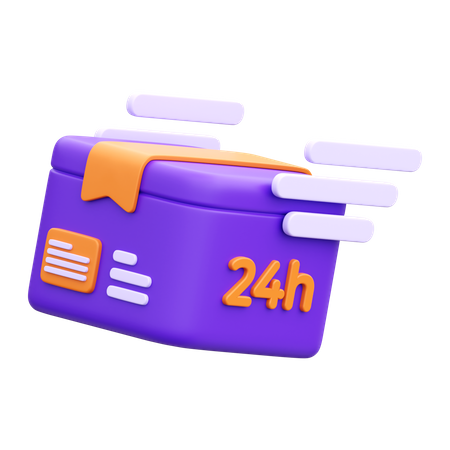 24 Hours Delivery  3D Icon