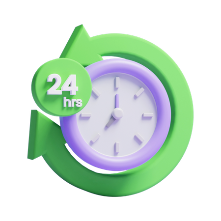 24 Hours Delivery  3D Icon