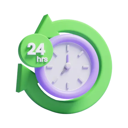 24 Hours Delivery  3D Icon