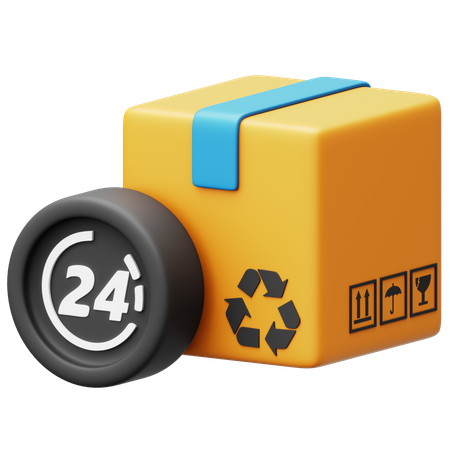 24 Hours Delivery  3D Icon