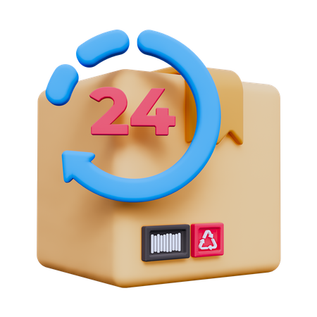 24 Hours Delivery  3D Icon