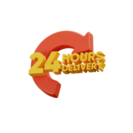 24 Hours Delivery  3D Icon