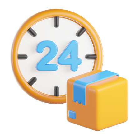 24 Hours Delivery  3D Icon