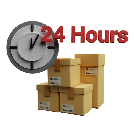 24 Hours Delivery  3D Icon