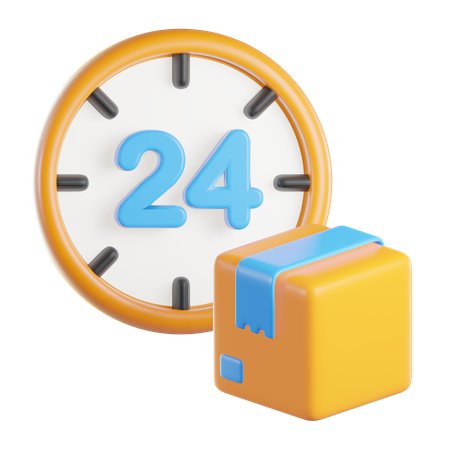24 Hours Delivery  3D Icon