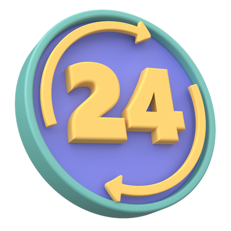 24 Hours Delivery  3D Icon