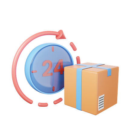 24 Hours Delivery  3D Icon