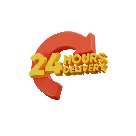 24 Hours Delivery  3D Icon