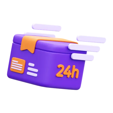 24 Hour Delivery 3 D Icon 3D Icon