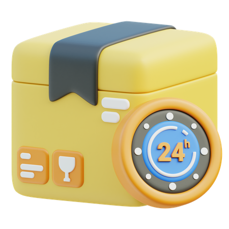 24 Hours Delivery Service  3D Icon