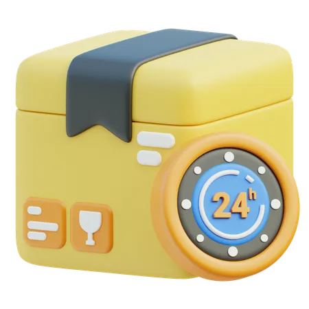 24 Hours Delivery Service  3D Icon