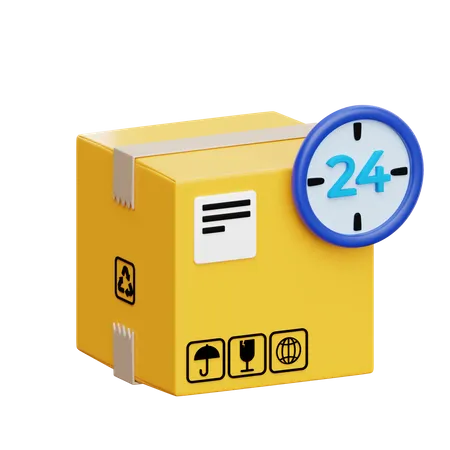 24 Hours Delivery Service  3D Icon