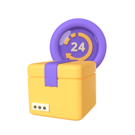 24 Hours Delivery Service  3D Icon