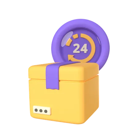 24 Hours Delivery Service  3D Icon