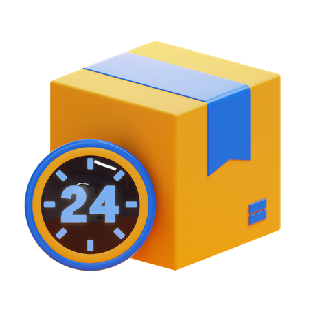 24 Hours Delivery Service  3D Icon