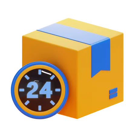 24 Hours Delivery Service  3D Icon