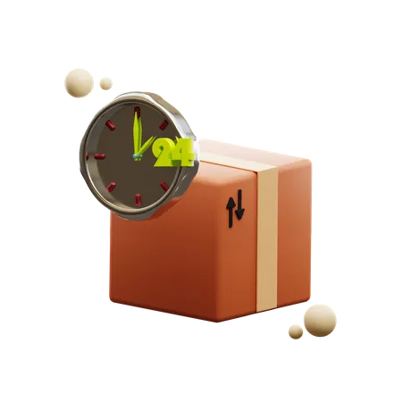 24 Hours Delivery Service  3D Icon