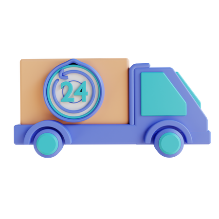 24 Hours Delivery Service  3D Icon