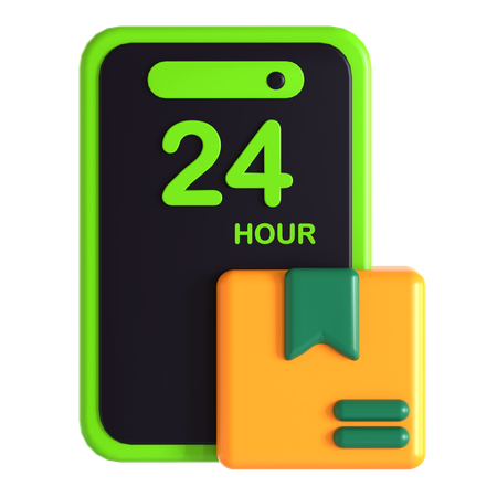 24 Hours Delivery Service  3D Icon