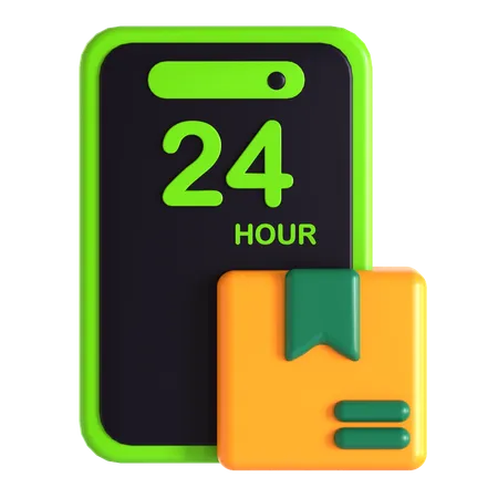 24 Hours Delivery Service  3D Icon