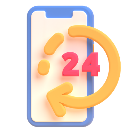 24 Hours Delivery Service  3D Icon
