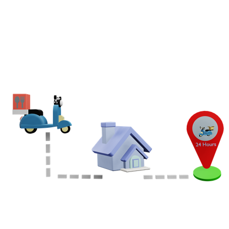 24 Hours Delivery Service  3D Icon