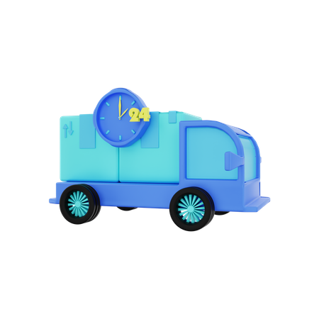 24 Hours Delivery Service  3D Illustration