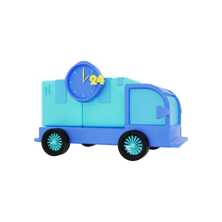 24 Hours Delivery Service  3D Illustration