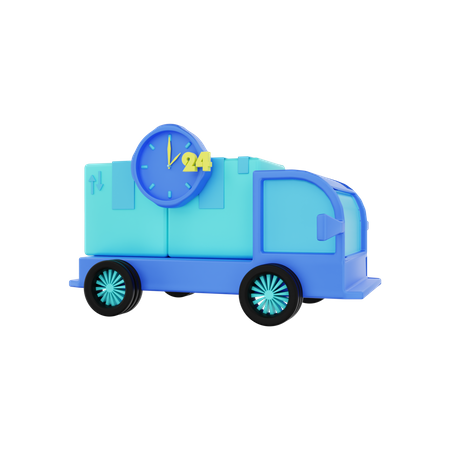 24 Hours Delivery Service 3D Illustration