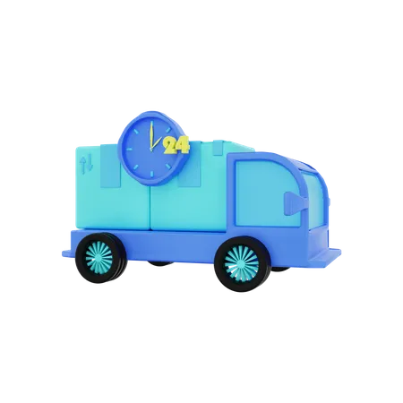 24 Hours Delivery Service 3D Illustration