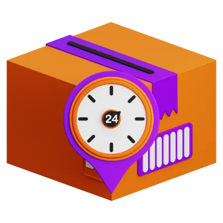 24 Hours Delivery Service 3 D Shopping Illustration 3D Icon