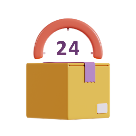 24 Hours Delivery Service  3D Icon