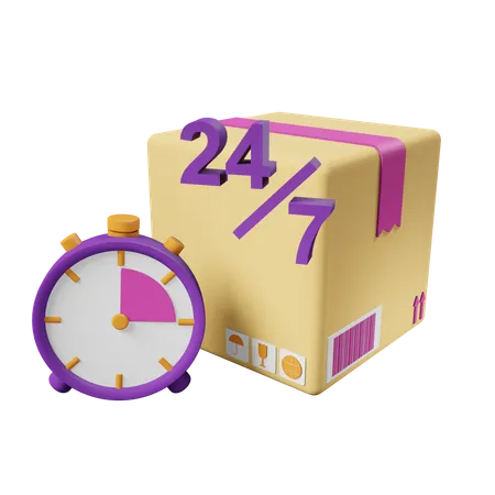 24 Hours Delivery Service 3D Icon