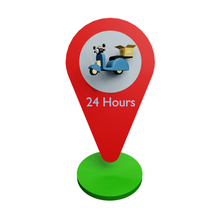 24 Hours Delivery Service 3D Icon