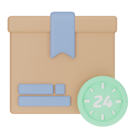 24 Hours Delivery Service  3D Icon